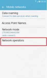 Manually select your network operator